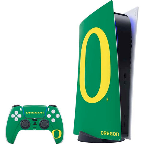 University of Oregon Yellow O on Green PS5 Digital Edition Bundle Skin